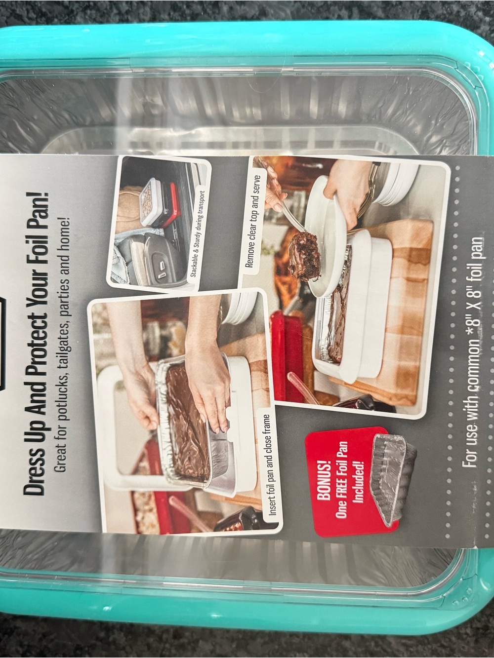 Teal Foil Pan Cover - Protect & Serve - Picture 4 of 4